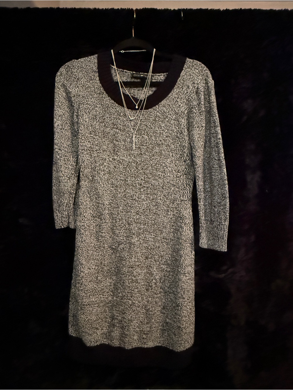 Derek Heart Gray Marled Long Sleeve Sweater Dress